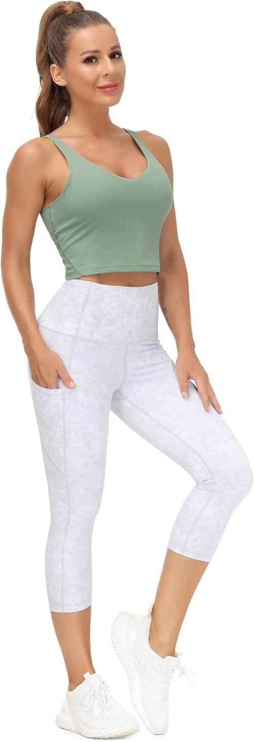 THE GYM PEOPLE Womens' Sports Bra Longline Wirefree Padded with Medium Support - Image 5