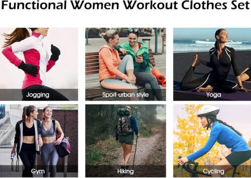 Women Workout Clothes Set 5 PCS Exercise Athletic Outfits Set - Image 5