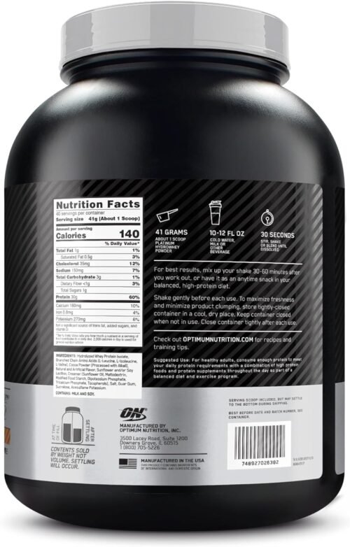 Optimum Nutrition Platinum Hydrowhey Protein Powder, 100% Hydrolyzed Whey Protein - Image 9