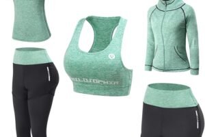 Women Workout Clothes Set 5 PCS Exercise Athletic Outfits Set