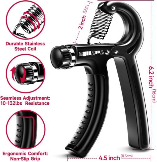 FitBeast Grip Strengthener Forearm Strengthener Hand Grips Strengthener Kit - 5 Pack Adjust - Image 2