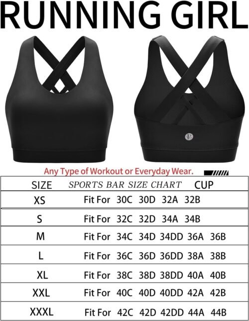RUNNING GIRL Sports Bra for Women, Criss-Cross Back Padded Strappy Sports Bras - Image 5