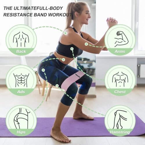 3 Levels Booty Bands Set, Resistance Bands for Working Out, Exercise Bands for Women Legs - Image 6