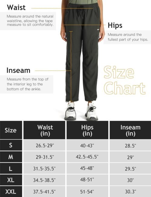 Seamaid Women's Hiking Pants Quick Dry Lightweight Water Resistant Cargo Pants with Zipper - Image 6