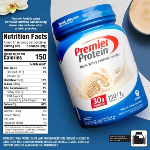 Premier Protein Powder, Vanilla Milkshake, 30g Protein, 1g Sugar, 100% Whey Protein, Keto - Image 4