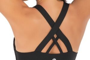 RUNNING GIRL Sports Bra for Women, Criss-Cross Back Padded Strappy Sports Bras