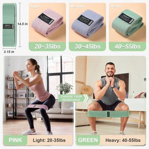 3 Levels Booty Bands Set, Resistance Bands for Working Out, Exercise Bands for Women Legs - Image 3