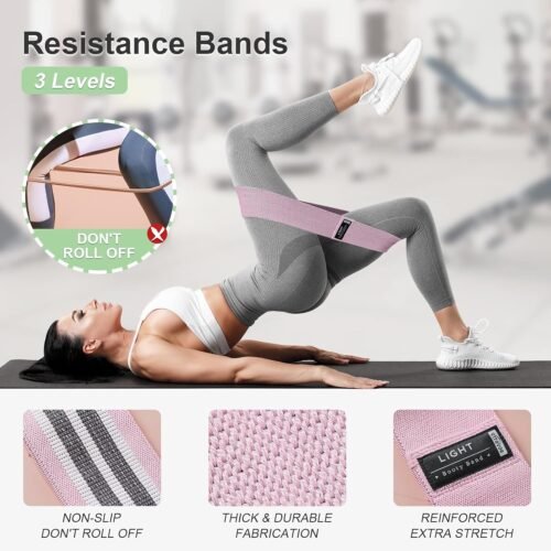 3 Levels Booty Bands Set, Resistance Bands for Working Out, Exercise Bands for Women Legs - Image 2